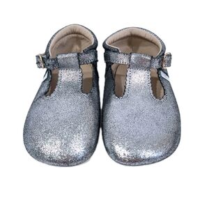 Little Love Bug T Bar Leather Moccasins sz 10 NEW Little Girl Dress Shoes Silver